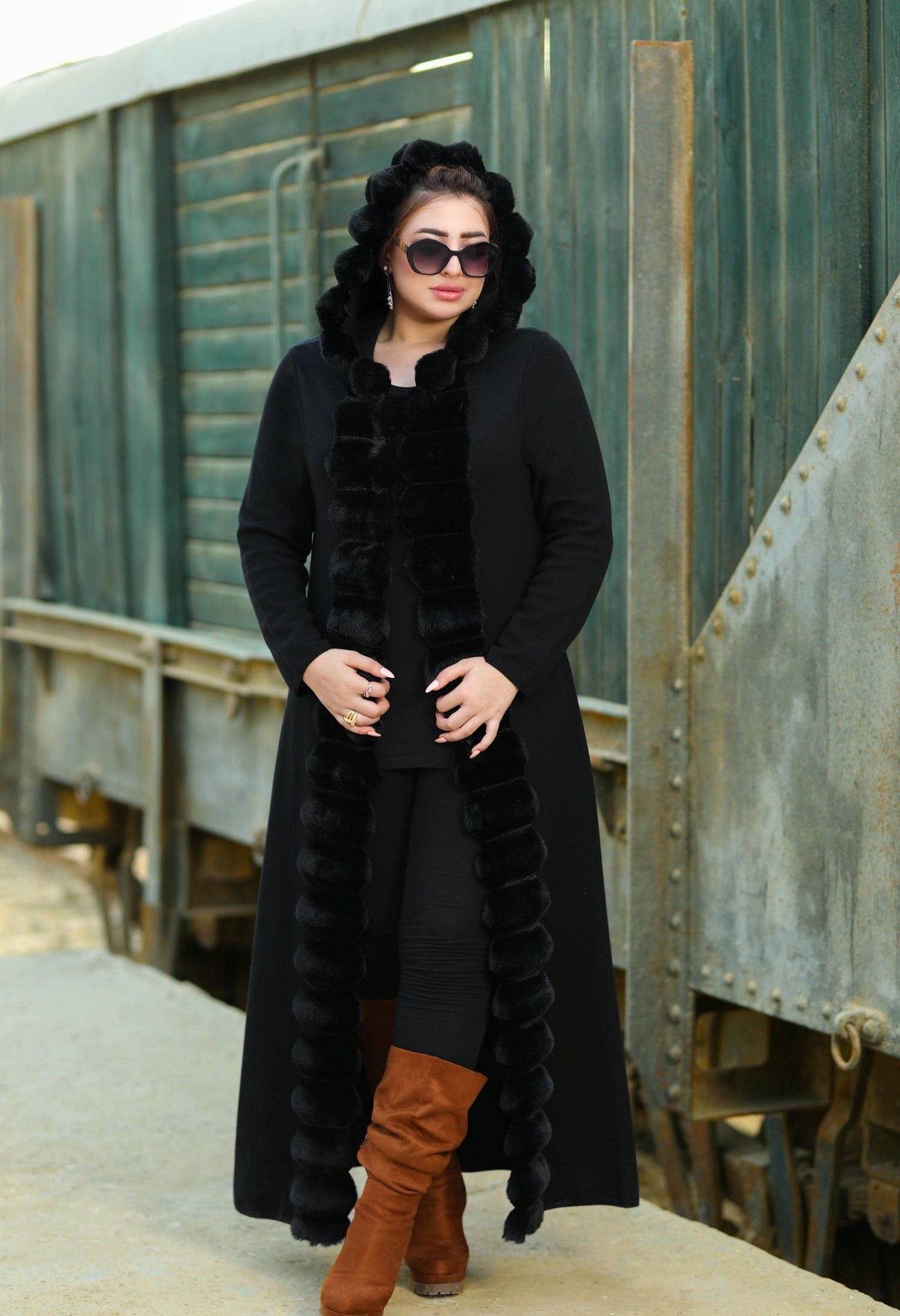 Woolen Cardigan with Fur – 50030